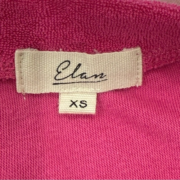 Elan Terry Cloth Matching Set Elastic Hem Crop Top Drawstring Shorts Hot Pink XS - Picture 6 of 10